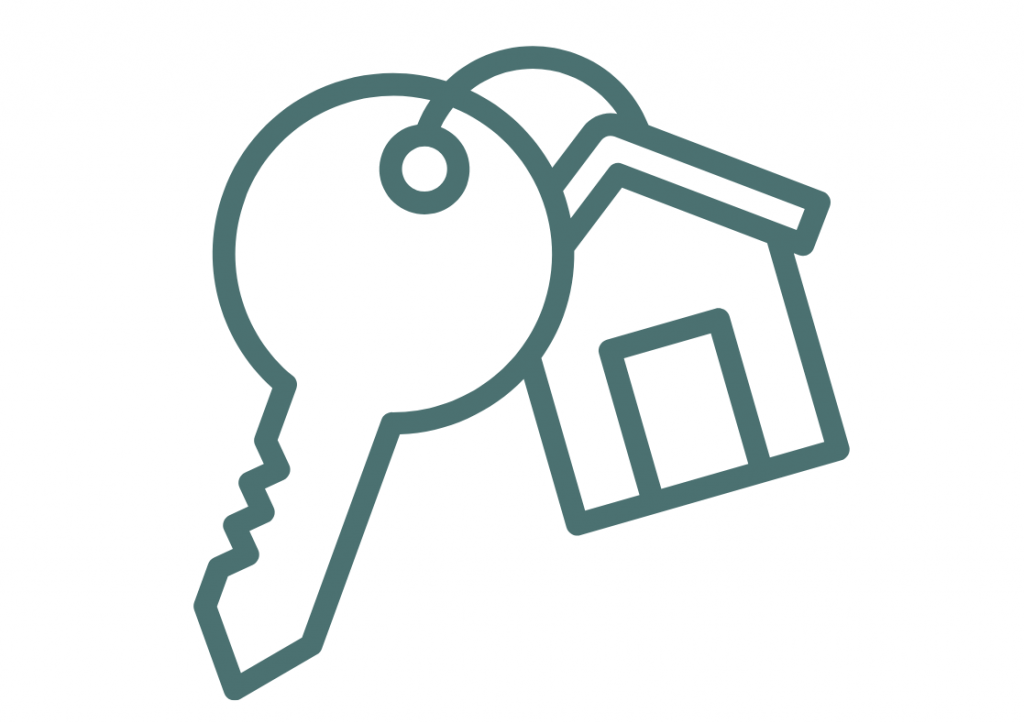 Set of keys with a house keyring