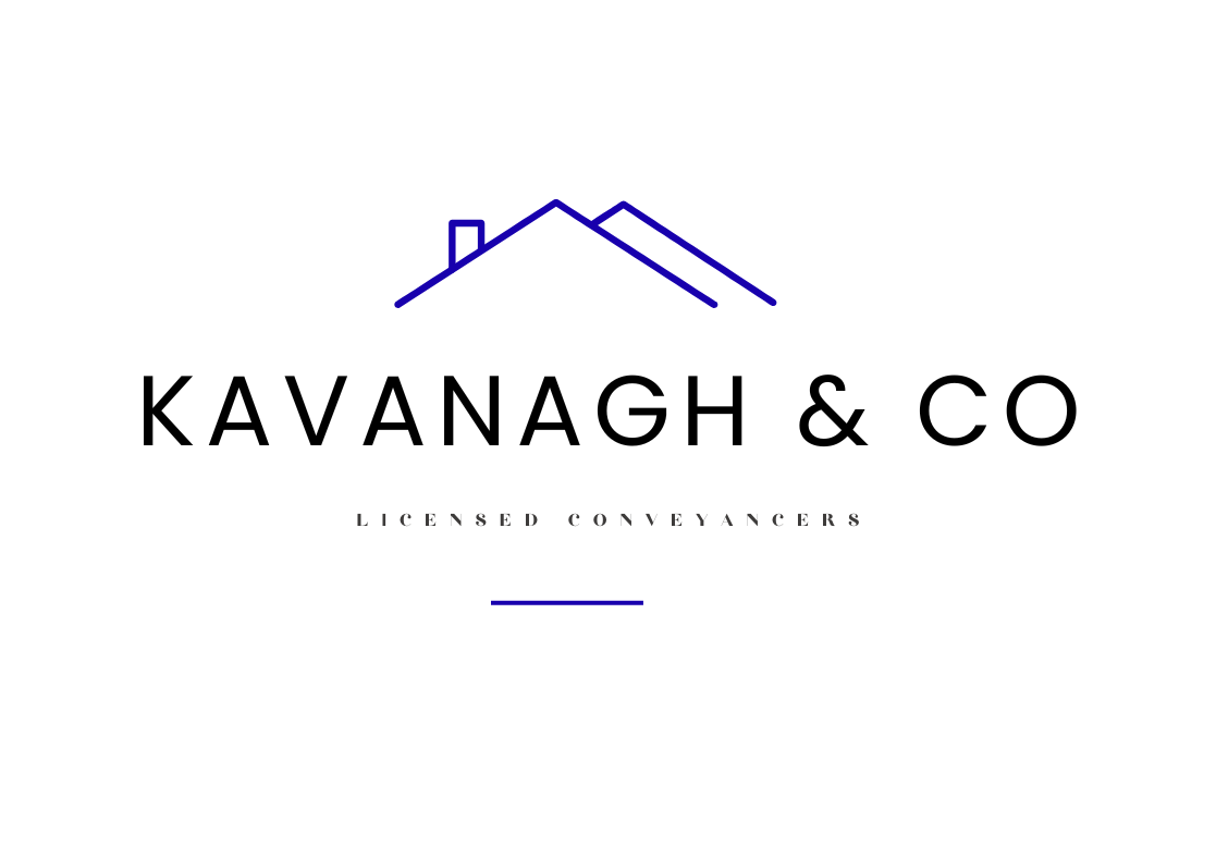 A graphic with two house rooves, saying Kavanagh & Co underneath, representing a conveyancing firm